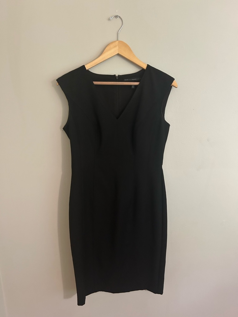 White House Black Market Black Cap-Sleeve Midi Sheath Dress